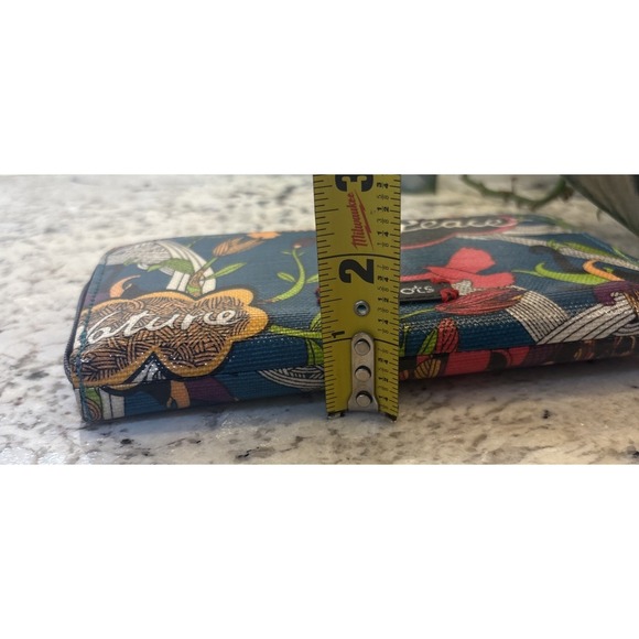 Sakroot Coated Canvas Peace Bird Zip Around Wallet 12 Card Holder Coin Pouch - Picture 14 of 14